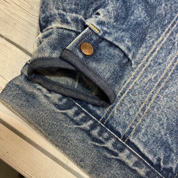 Vintage Big Smith Mens Quilt Lined Denim Distress Jacket Corduroy Collar L? - Picture 11 of 16